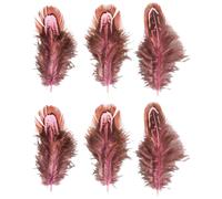 Plumes Duveteuse Rose Et Brun 5-10 Cm 6 Pièces