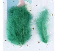 Plumes duveteuses pour coiffes et costumes, 10-15 cm, 50/100/300/500/700 pièces, multicolores, accessoires de décoration et de loisirs créatifs pour fêtes et loisirs créatifs - Vert foncé - 100 pièc