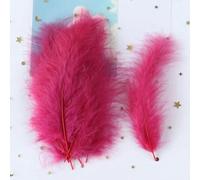 Plumes duveteuses pour coiffes et costumes, 10-15 cm, 50/100/300/500/700 pièces, multicolores, accessoires de décoration et de loisirs créatifs pour fêtes et loisirs créatifs - Rouge vin - 50 pièces