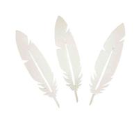 Plumes En Papier Épais Blanc 8x2 Cm X 24 Pièces