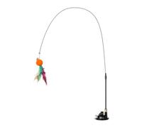 Plumes Jouet pour chat - Baguette de 45 cm, bâton interactif à ventouse, jouet d'exercice durable pour chaton, canne de jeu flexible | Enrichissement pour chat pour intérieur ou extérieur