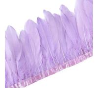 Plumes lilas garniture frange boa violet autruche coq dinde plumes tissu décoration plume pour artisanat couture-10M oie garniture B-
