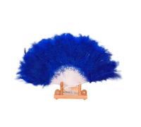 Plumes naturelles, 1 éventail en plumes d'autruche colorées et moelleuses, accessoire de décoration for fête, mariage, danse, spectacle, Halloween(Bu)