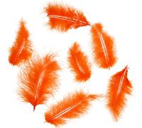 Plumes orange courtes 30g pour la décoration, le bricolage, les costumes