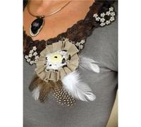 Plumes pintades naturelles 8cm - graine créative Marron G