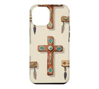 Plumes Vintage Croix chrétienne Foi bohème Coque pour iPhone 12 Pro Max