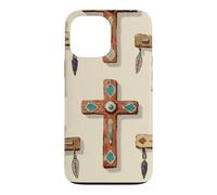 Plumes Vintage Croix chrétienne Foi bohème Coque pour iPhone 13 Pro Max