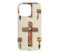 Plumes Vintage Croix chrétienne Foi bohème Coque pour iPhone 15 Pro Max