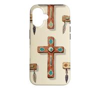 Plumes Vintage Croix chrétienne Foi bohème Coque pour iPhone 16