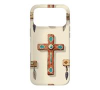 Plumes Vintage Croix chrétienne Foi bohème Coque pour iPhone 17 Pro Max