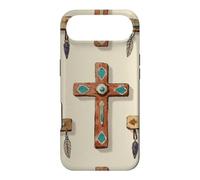 Plumes Vintage Croix chrétienne Foi bohème Coque pour iPhone Air