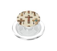 Plumes Vintage Croix chrétienne Foi bohème PopSockets PopGrip pour MagSafe