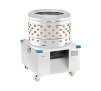 Wiesenfield Plumeuse Volaille Poulet Rotative Plumeuse Canard Machine À Plumer Déplumer WI-PPM-60 (Moteur 1 500 W, Vitesse 275 tr/min, Capacité 540 kg/h, 181 Doigts, 4 Roulettes, Inox)