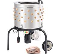 VEVOR Plumeuse de poulet, 500 W, machine à plumer poules avec tambour en acier inoxydable 501x393 mm, équipement d'éplumage avec 108 doigts souples, collecte simple des débris, plumeuse de volaille