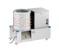 Wiesenfield WIE-PPS-55 Plumeuse avec Échaudoir Machine À Échauder Cuve Bac De Trempage À Échauder Volaille (1800 W, Tambour : 55 cm, Capacité : 270 kg/h, Acier Inoxydable)
