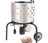 Plumeuse de poulets, plumeuse à ressort avec tambour de 20 pouces en acier inoxydable, plumeuse avec 108 doigts souples, collecte facile des saletés, plumeuse de volailles haute performance 500 W