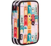 Plumier 2 Étages - Milan - Aliens - Multicolore - Contenu Complet - Tissu Synthétique