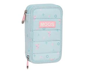 Plumier double Moos Garden Turquoise 12.5 x 19.5 x 4 cm (28 Pièces)