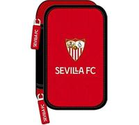 Plumier Double - Safta - Sevilla Fútbol Club - Noir Rouge - 12.5 X 19.5 X 4 Cm - 28 Pièces
