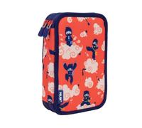 Plumier - MILAN - Ninjutsu - 2 étages - Rouge - Contenu complet scolaire