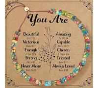 Plumiss Bracelets inspirants pour femme, bracelets bohème faits à la main en jaspe impérial coloré, vous êtes magnifique bracelet incroyable