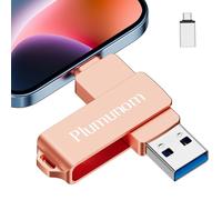 Plumunom Clé USB 128 Go pour enregistrer plus de photos et de vidéos | Aucune application requise. Clé USB multi-interface 3 en 1 entièrement métallique pour téléphone portable compatible avec i0S