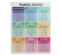 Plural Nouns Grammar Chart Metal signs Classroom Decor 12x8 Inch | Great visual aid for students learning word formation rules