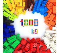 Plus - 1 kg di mattoncini per costruzioni compatibili con LEGO, 7 colori diversi, +900 pezzi