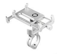 Plus 6 supports de téléphone portable en alliage d'aluminium avec fonctions antivol et capacité de rotation à 360 degrés pour vélos (argent)
