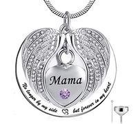 Plus à mes côtés, mais pour toujours dans mon cœur collier pendentif urne de crémation en acier inoxydable pour cendres -mama