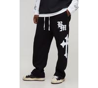 Plus Baggy Gothic BM Cross Print Joggers homme - noir - 2XL, noir