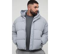 Plus Boxy Crinkle Nylon Puffer In Light Grey homme - gris - 3XL, gris