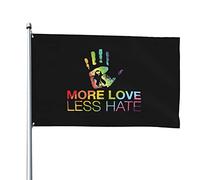 Plus D'Amour Moins De Haine Fierté Gay Drapeau Décoratif De Jardin Drapeau Double Face Bannière De Cour Imperméable Pour Bureaux Fête D'Intérieur 3X5 Ft