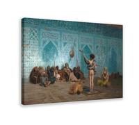 Plus de 20 impressions célèbres de Jean-Léon Gérôme Snake Charmer (c. 1879) Impression sur toile pour décoration de maison, école, bureau, cadre 61 x 91,4 cm