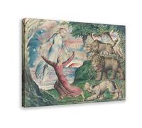 Plus de 30 impressions célèbres de William Blake Dante Running From The Three Beasts sur toile et décoration murale moderne pour chambre à coucher familiale