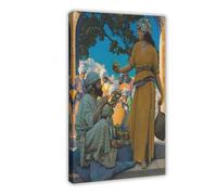 Plus de 40 impressions célèbres de Maxfield Parrish The Lamp Seller of Bagdad Poster Impression sur toile pour chambre d'adolescents et garçons 30,5 x 45,7 cm