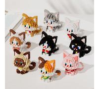 Plus de 500 pièces Blocs de construction à thème de chat domestique, modèle d'animal de dessin animé mignon, jouet d'assemblage à la mode, cadeau créatif, décoration de bureau et de maison Blocs de co