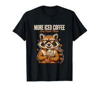Plus de café glacé Moins de Gens s'il Vous plaît Amateur de Raton Laveur T-Shirt Graphique avec Valeur