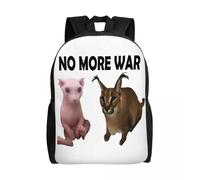 Plus de guerre, gros sacs à dos Floppa et Bingus pour filles et garçons, mème de chat drôle, sacs d'école, sacs de voyage, sac à livres pour ordinateur portable de 15 pouces Noir