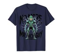 Plus de Mr Nice Guy Alien Lightning Graphic Design T-Shirt
