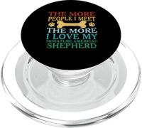 Plus de personnes que je rencontre I Love My Miniature American Shepherd PopSockets PopGrip pour MagSafe