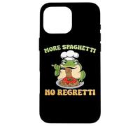 Plus de Spaghetti No Regretti Funny Frog Pasta Coque pour iPhone 16 Pro Max