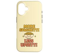 Plus de Spaghettis, Moins bouleversée, Kawaii, drôle, Amateur de pâtes, Mignon Coque pour iPhone 16