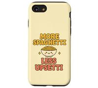 Plus de Spaghettis, Moins bouleversée, Kawaii, drôle, Amateur de pâtes, Mignon Coque pour iPhone SE (2020) / 7/8