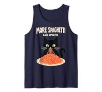 Plus de Spaghettis, Moins de bouleversements, Un Chat Noir Amusant pour Les Amateurs de pâtes Débardeur