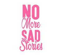 plus d'histoires tristes conception typographique Stickers muraux en vinyle 34x69.4cm Culture du tatouage Rose