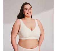 Plus Dream Curve Air Soutien-gorge sans fil respirant et sans couture blanc aérien et adhésif. Taille basique, liberté, confort, indispensable. Convient également aux adolescentes, jeunes filles et en