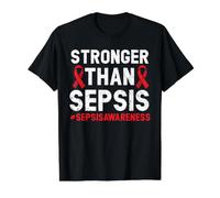 Plus Fort Que la septicémie Sanguine, Sensibilisation à la septicémie T-Shirt Graphique avec Valeur, Homme, Noir, L