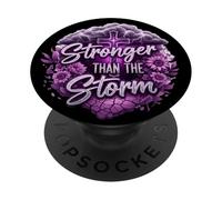 Plus Fort Que la tempête - Motif Croix PopSockets PopGrip Adhésif