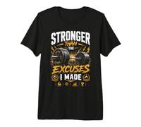 Plus Fort Que Les Excuses Fitness T-Shirt Haut de Gamme